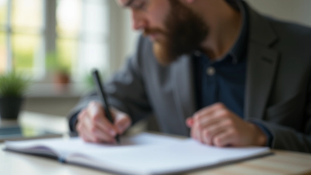 Person notiert tägliche Gewohnheiten und Fortschritt in einem strukturierten Planer